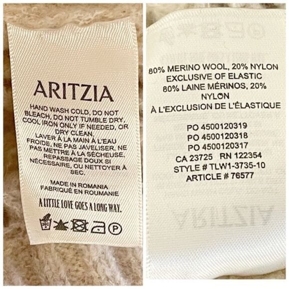 Babaton Aritzia Antiqua knit mesh wool top tan Oyster color Small - Picture 7 of 10